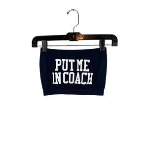 Sugar Lips Gameday Crop Tank, Navy and White, Size OS